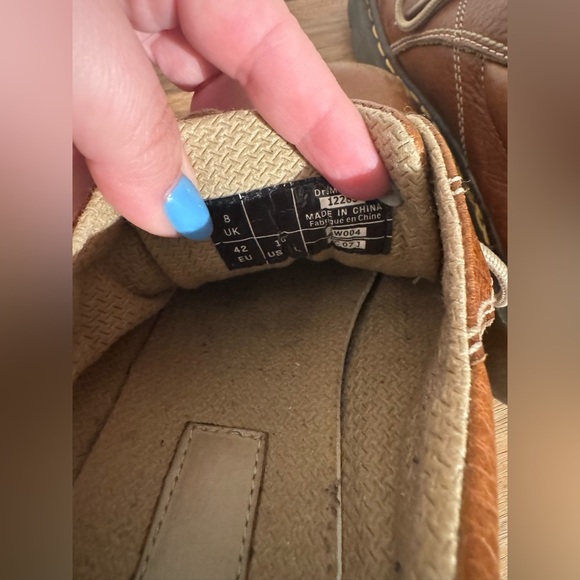 VTG Doc Martens Daisy Chunky Platform Oxfords Leather Brown Size 10 42 Y2K - Picture 8 of 10